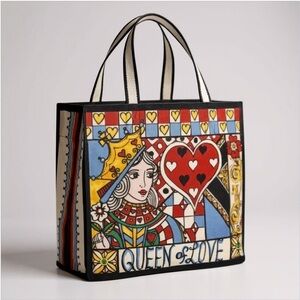 Brighton 2019 Limited Edition Tom Clancy QUEEN OF LOVE Canvas Tote Bag, NWT